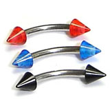Stainless Steel Curved Barbell W/ Cone