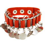 Red Leather Bracelet (Design B2)