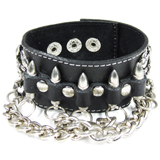 Black Leather Cuff (Design C4)