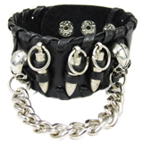 Black Leather Cuff (Design C6)