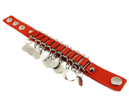 Red Leather Bracelet (Design B2)